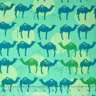 Jasmine - Camel Caravan Jade Yardage