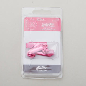 Sallie Tomato Tula Pink #5 Rectangle Zipper Pulls - Set of Four Pink Alternative View #1