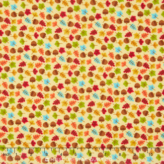 Happy Harvest - Acorns Gold Flannel Yardage
