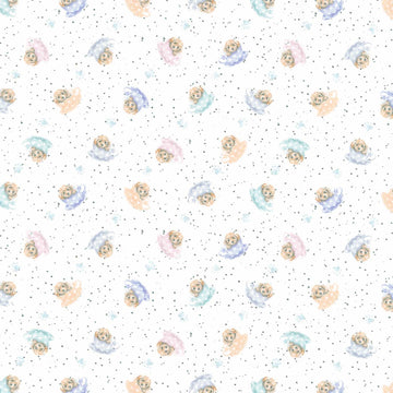 Whiskers & Paws - Dogs Tiny Teacups White Yardage Primary Image