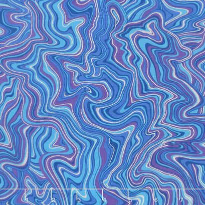 Holiday Flourish 11 - Peacock Marble Peacock Metallic Yardage