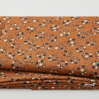 Natural Lulu - Flower Dots Brown 2 Yard Cut