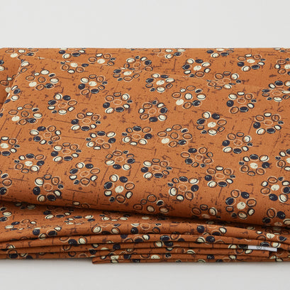 Natural Lulu - Flower Dots Brown 2 Yard Cut