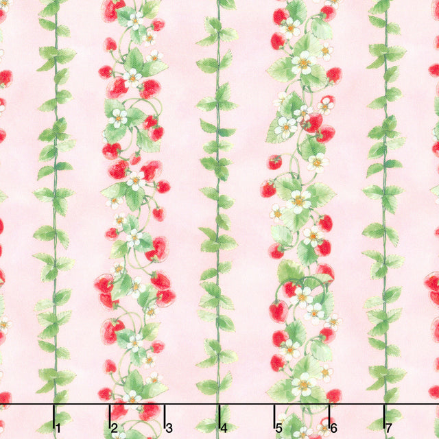 Strawberry Season - Vines Camellia Yardage Primary Image