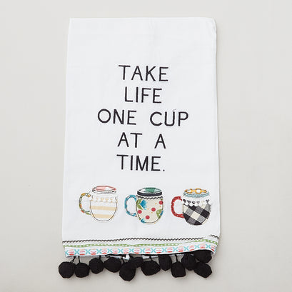 One Cup at a Time Tea Towel