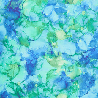 Fluidity - Peacock Digitally Printed Yardage