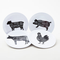 Missouri Star Animal Fabric Cuts 6" Melamine Plate Set