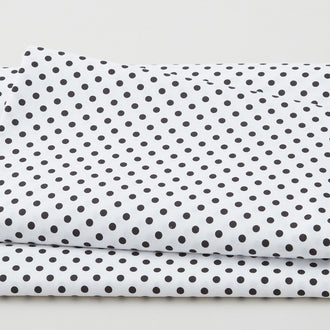 Polka & Plaid Party - Medium Dot Black/White 3 Yard Cut