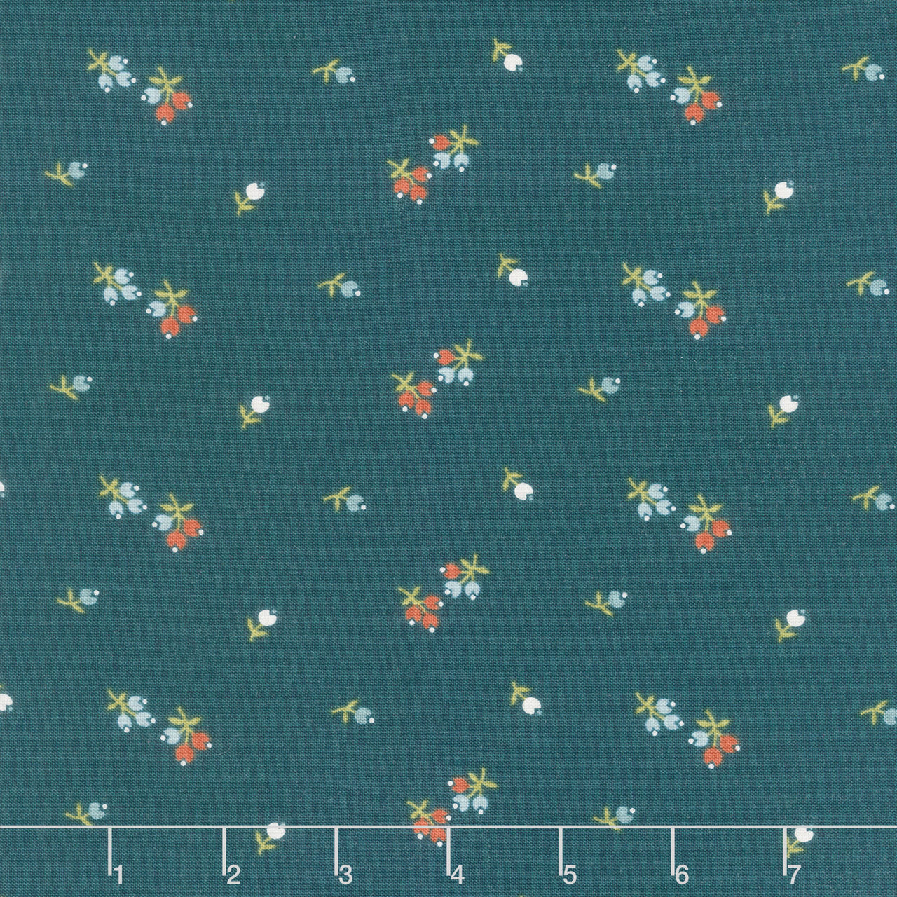 Flower Box - Buds Peacock Yardage Primary Image