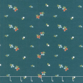 Flower Box - Buds Peacock Yardage Primary Image