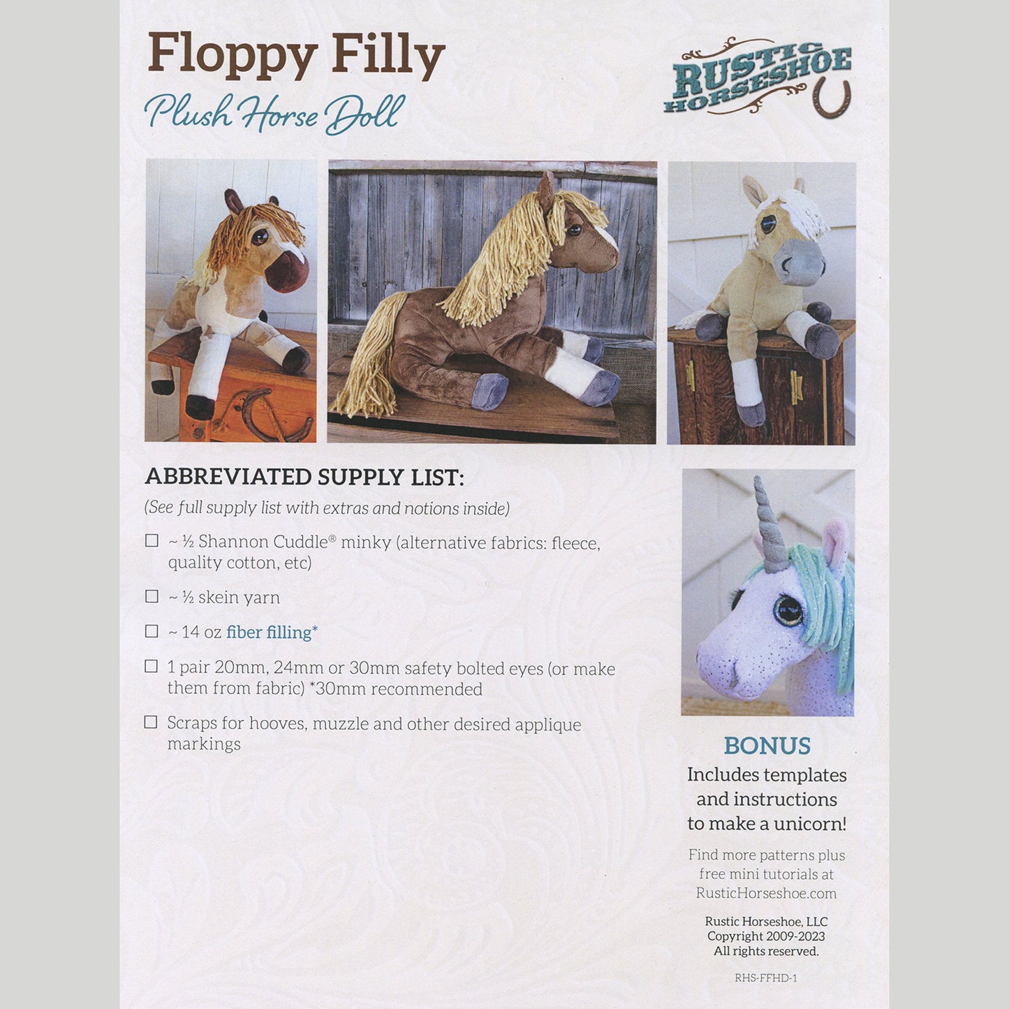 Floppy Filly Horse Pattern Alternative View #1