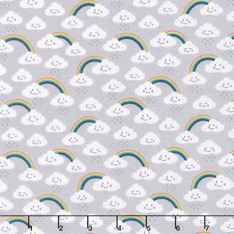 Daydreamer - Rainbow Grey Yardage