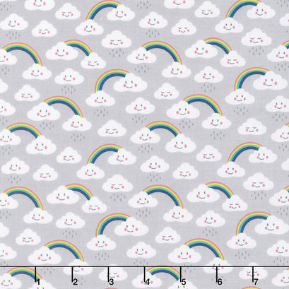 Daydreamer - Rainbow Grey Yardage