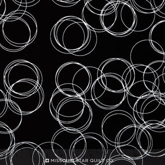 Four Corners - Circles Black Yardage