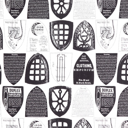 Press On - Iron Plates White Yardage