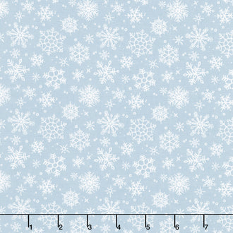 Magical Winterland - Snowflake Blue Yardage