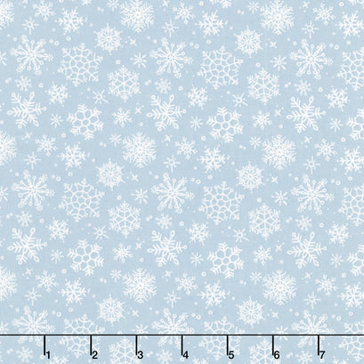 Magical Winterland - Snowflake Blue Yardage