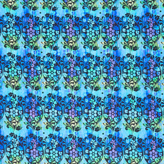 Vivid - Ogee Blue Yardage