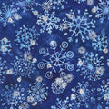Artisan Batiks - Snowflakes 2 Snowflakes Lapis Metallic Yardage