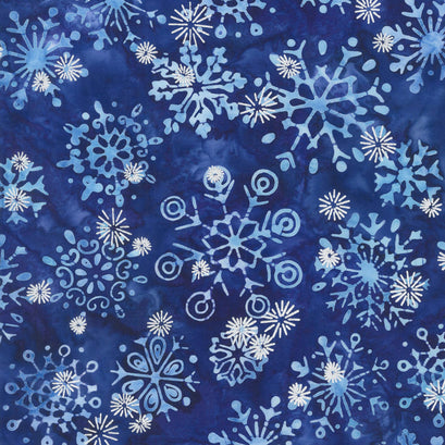 Artisan Batiks - Snowflakes 2 Snowflakes Lapis Metallic Yardage