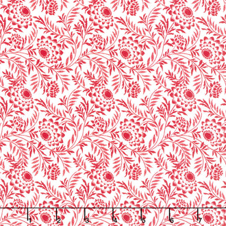 Garden Redwork - Elegant Floral Red Yardage