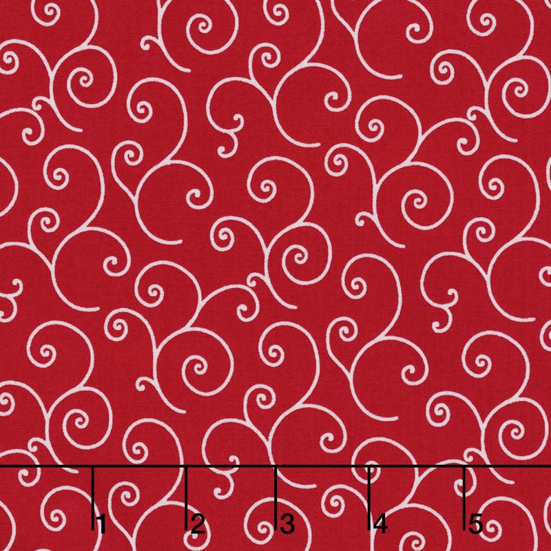 Kimberbell Basics - Scroll Red Yardage