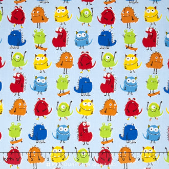 Monsters - Monsters Primary Blue Yardage