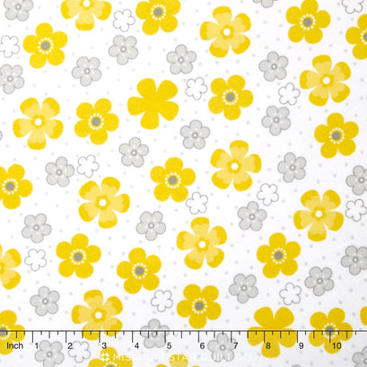 Cozy Cotton Flannels - Large Flower Yellow Yardage