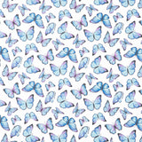 Rhapsody in Blue (Northcott) - Butterflies White Multi Yardage Primary Image