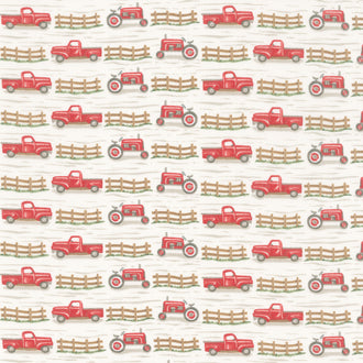 Willow's Farm - Trucks And Tractors Cloud Yardage