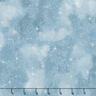 Winter White 3 - Winter Stars Winter Metallic Yardage