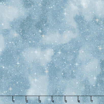 Winter White 3 - Winter Stars Winter Metallic Yardage