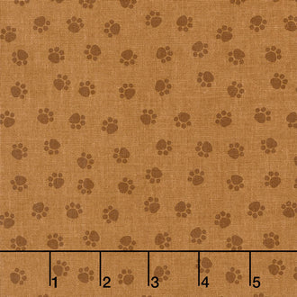 Puppy Love - Paws Brown Yardage