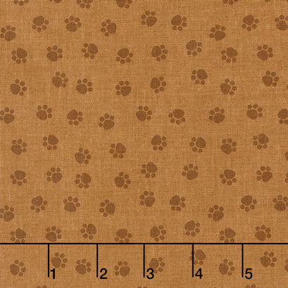 Puppy Love - Paws Brown Yardage