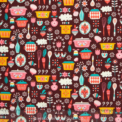 Vintage Kitchen - Main Brown Yardage