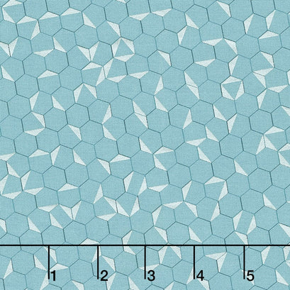 Shimmer On - Hexagon Teal Metallic Yardage