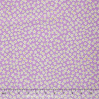 Lazy Daisy Baskets - Purple Pansies Yardage