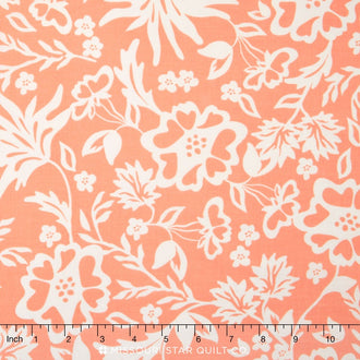Apricot & Persimmon - Floral Peach Yardage