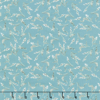 Season's Study - Small Floral Teal Cream Yardage