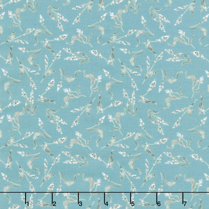 Season's Study - Small Floral Teal Cream Yardage
