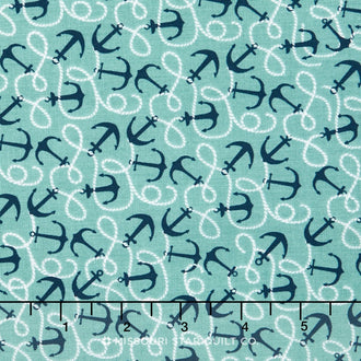 By the Sea - Anchor Teal Yardage