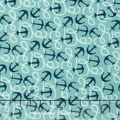 By the Sea - Anchor Teal Yardage