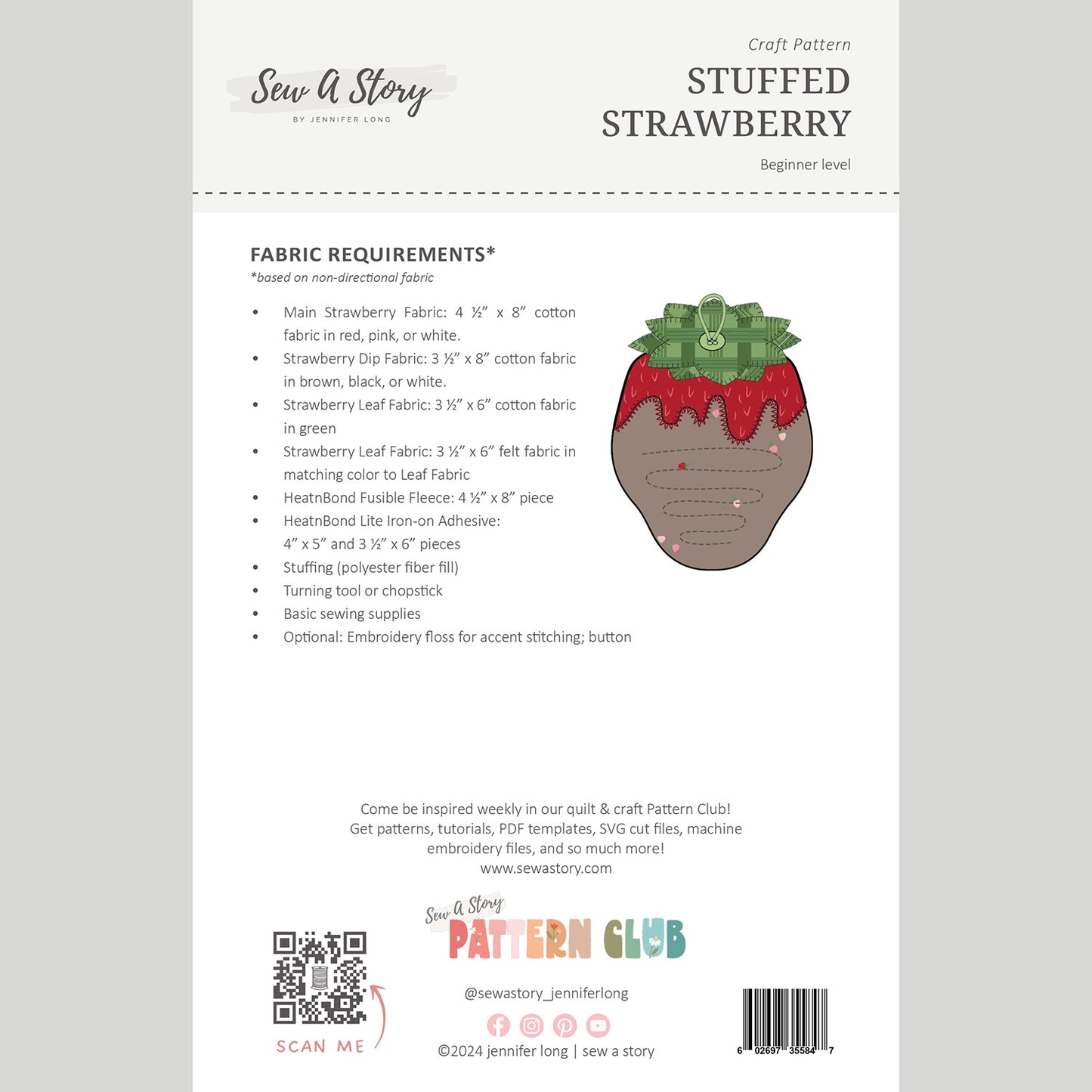 Digital Download - Stuffed Strawberry Pattern Alternative View #1