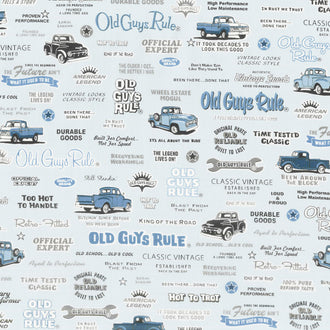 Old Guys Rule - Text Blue Yardage