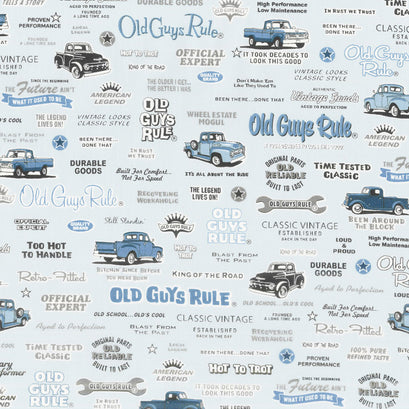 Old Guys Rule - Text Blue Yardage