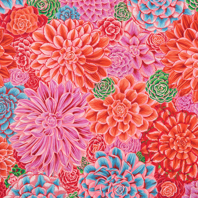 Kaffe Fassett Collective - February 2025 Warm Colorway House Leeks Pink Yardage