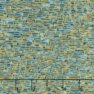 Imperial Collection 14 - Garden Colorstory Bricks Teal Metallic Yardage