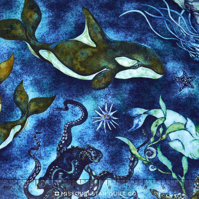 Wilderness Expressions - Sealife Allover Ocean Yardage