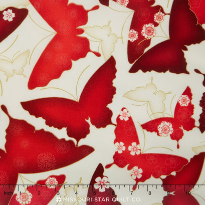 Satsuki 3 - Shadow Butterflies Blossom Metallic Yardage