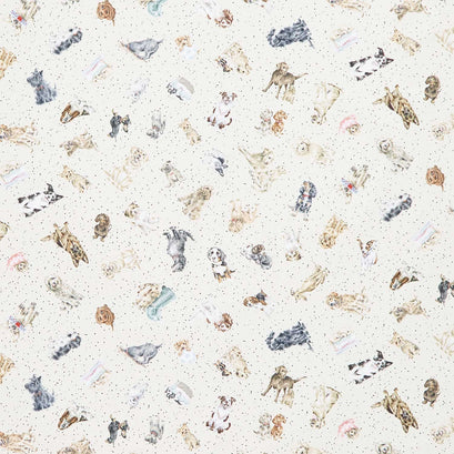 Whiskers & Paws - Dogs Tossed Cream Yardage
